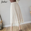 Jielur Autumn Winter Women Skirt Dual use Slim High Waist Pleated