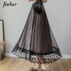 Jielur Autumn Winter Women Skirt Dual use Slim High Waist Pleated