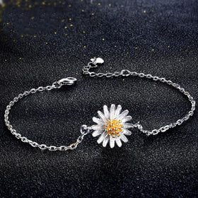 Fresh Simple Flower Wild Chrysanthemum 925 Sterling Silver