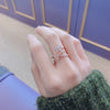 Korean New Exquisite Double Cross Flower Ring Fashion Temperament