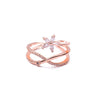 Korean New Exquisite Double Cross Flower Ring Fashion Temperament