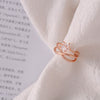 Korean New Exquisite Double Cross Flower Ring Fashion Temperament