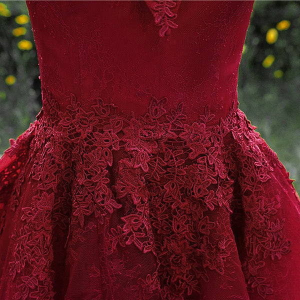 LAMYA Sexy V Neck Lace Knee Length Prom Dresses 2021 Elegant Appliques