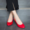 Vegan Patent Leather Women Pumps Slip On Shallow High Heel