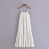 LVWOMN Za Women Summer Dress 2021 Sexy Bow Backless White Midi Dresses