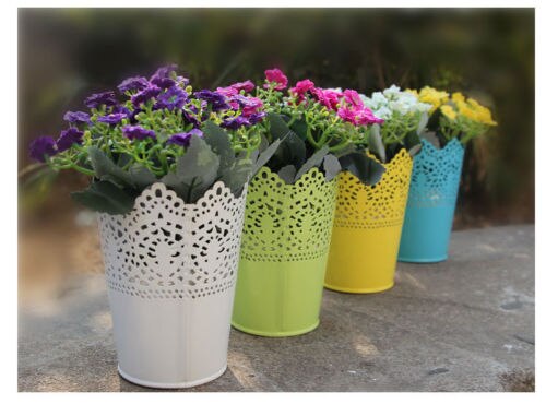 Lace Plant Flower Vase Pot Pen Makeup Brush Storage Holder Case Pencil