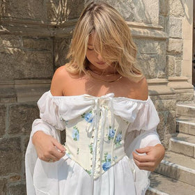 Lace Corset Tops for Women Patchwork V Neck Cami Top Spaghetti Strap Push  Up Bustier Aesthetic Y2K Summer Tops, B Lace White, Medium : :  Clothing & Accessories
