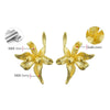 Lotus Fun Elegant Iris Flower Stud Earrings Real 925 Sterling Silver