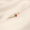 LouLeur Mini 925 Sterling Silver Ring Red Zircon Rings 14K Gold For