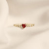 LouLeur Mini 925 Sterling Silver Ring Red Zircon Rings 14K Gold For