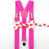 Parent Child Soild Suspenders Bowtie Set Men & Kids