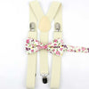 Parent Child Soild Suspenders Bowtie Set Men & Kids