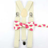 Parent Child Soild Suspenders Bowtie Set Men & Kids