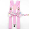 Parent Child Soild Suspenders Bowtie Set Men & Kids