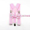 Parent Child Soild Suspenders Bowtie Set Men & Kids