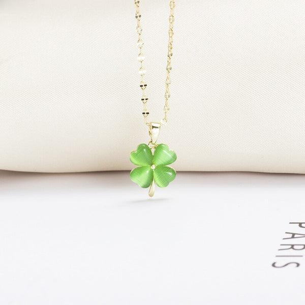Lucky Clover Necklace For Women Gold Color Chain Clover Pendants Plant