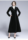 Luxury Black Velvet Long Winter Coat Casacas Para Mujer Invierno 2021