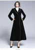 Luxury Black Velvet Long Winter Coat Casacas Para Mujer Invierno 2021