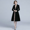 Luxury Black Velvet Long Winter Coat Casacas Para Mujer Invierno 2021