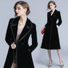 Luxury Black Velvet Long Winter Coat Casacas Para Mujer Invierno 2021