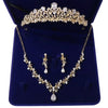 Luxury Noble Crystal Leaf Bridal Jewelry Sets Rhinestone Crown Tiaras