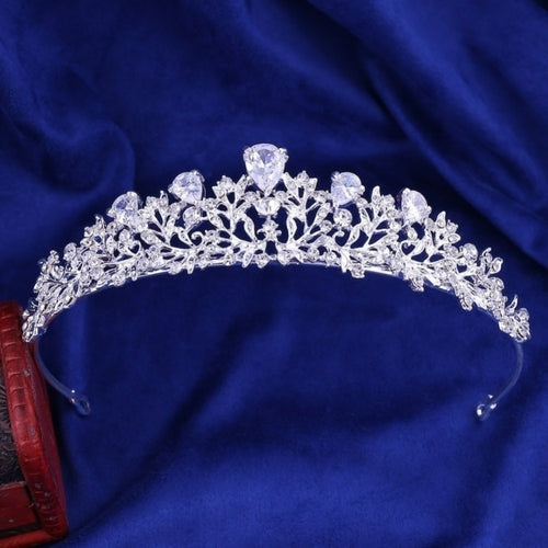 Luxury Noble Crystal Leaf Bridal Jewelry Sets Rhinestone Crown Tiaras