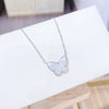 Luxury Shell Butterfly Necklace for Women Rose Gold Stainless Steel