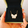 Luxury Shell Butterfly Necklace for Women Rose Gold Stainless Steel