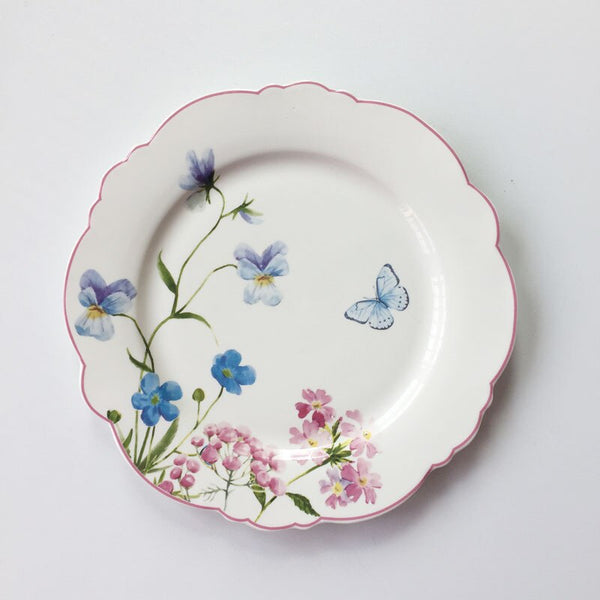 MIDOSHARK Butterfly and flower ceramic dinner plate  Dinner set plates