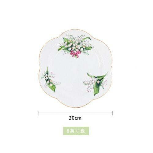 MIDOSHARK High quality lily of the valley bone china tableware Bone