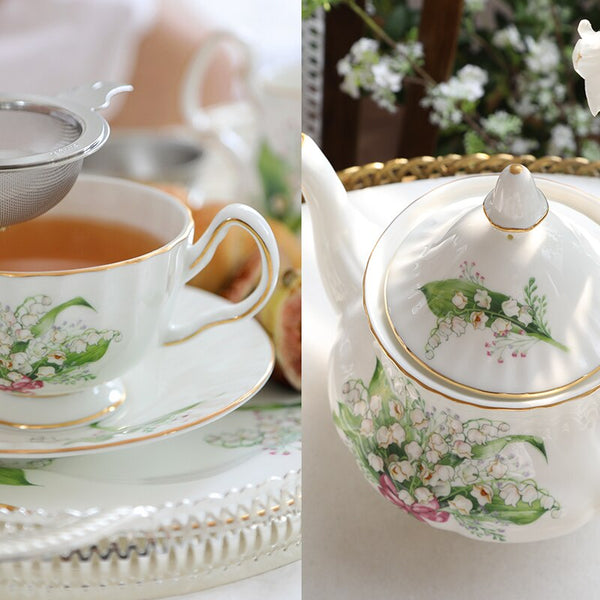 MIDOSHARK High quality lily of the valley bone china tableware Bone