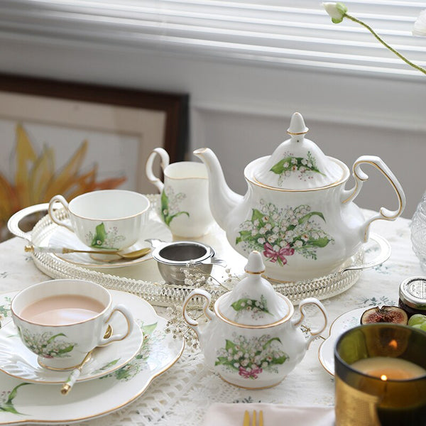 MIDOSHARK High quality lily of the valley bone china tableware Bone