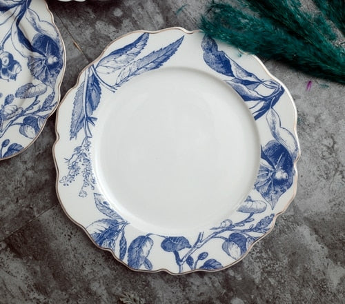 MIDOSHARK Retro Design Flower Shape Phnom Penh Bone China dinner