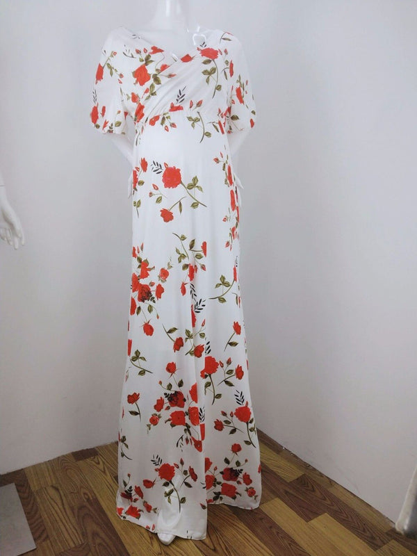 Maxi Maternity Printed Flower Dress