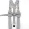 Mens Kids Plaid Striped Suspenders Bowtie Sets