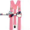 Mens Kids Plaid Striped Suspenders Bowtie Sets