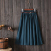 Midi Knee Length Summer Skirt Women With Belt