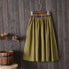 Midi Knee Length Summer Skirt Women With Belt