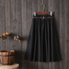 Midi Knee Length Summer Skirt Women With Belt