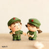 Mini couple Sculpture 1 Pair Moss Resin Crafts Chair Figurines