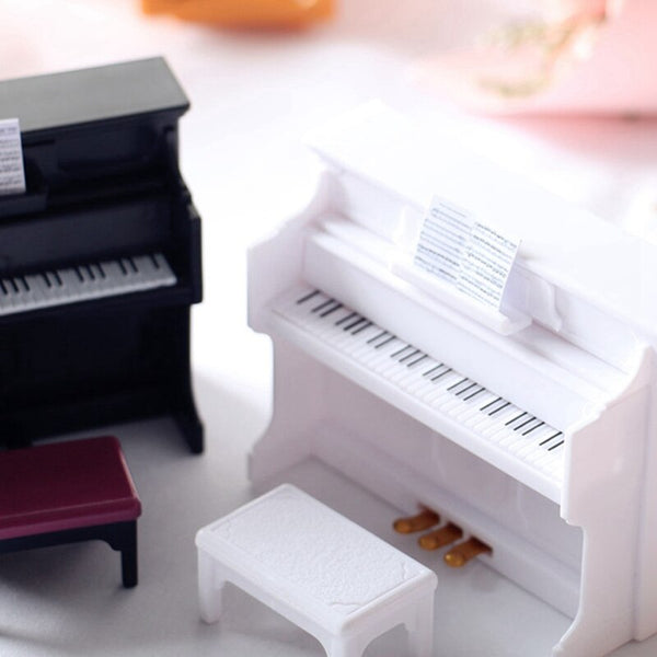 Miniature Musical Instrument Piano with Model Stool Toy Kids Desk and