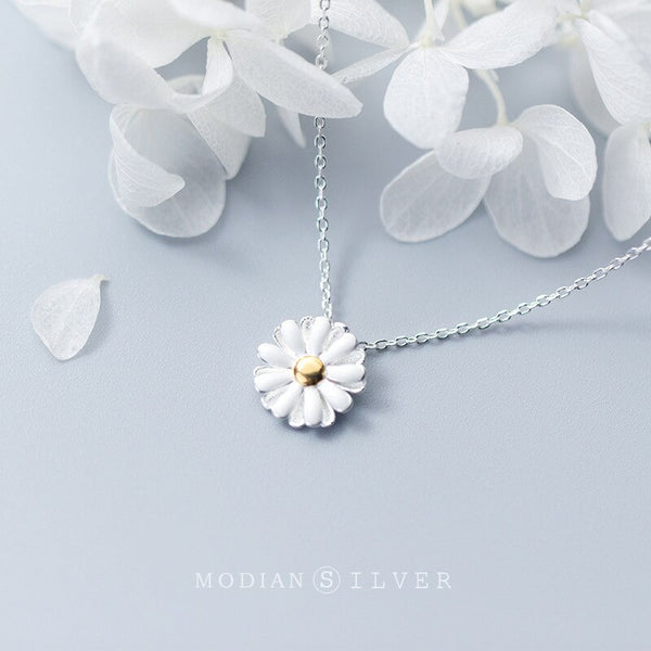 Modian 2021 New Brand Sun Daisy Flower Charm Necklaces Pendant Fashion