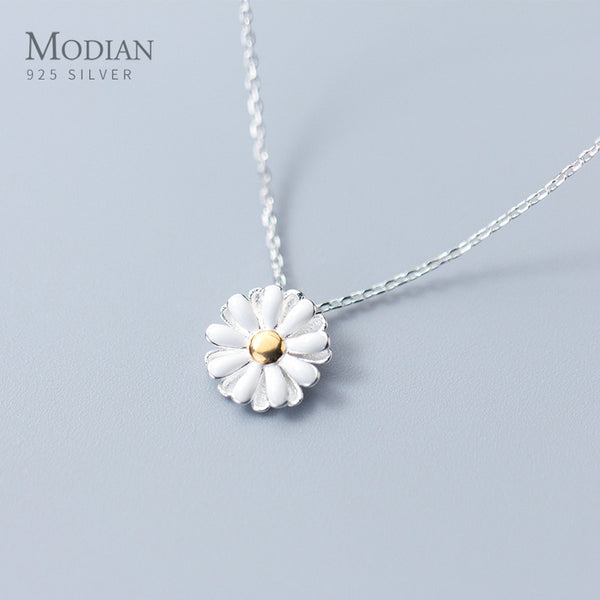 Modian 2021 New Brand Sun Daisy Flower Charm Necklaces Pendant Fashion