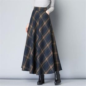 High Waist Plaid Skirt