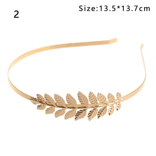 Mujer Western Fashion Retro Hair Bands For Women Wedding Metal Gold