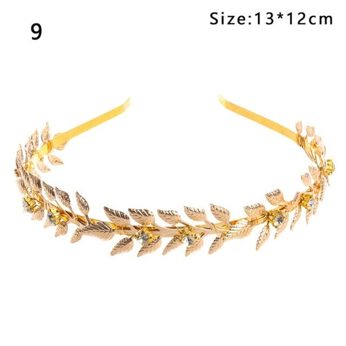 Mujer Western Fashion Retro Hair Bands For Women Wedding Metal Gold