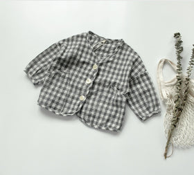 Baby Boys Plaid Cardigan Coats