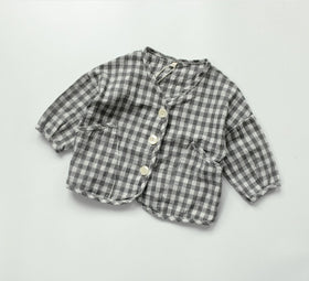 Baby Boys Plaid Cardigan Coats