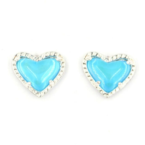 New Arrivals Cute Colorful Glitter 3D Resin Heart Stud Earrings For