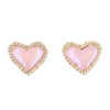 New Arrivals Cute Colorful Glitter 3D Resin Heart Stud Earrings For